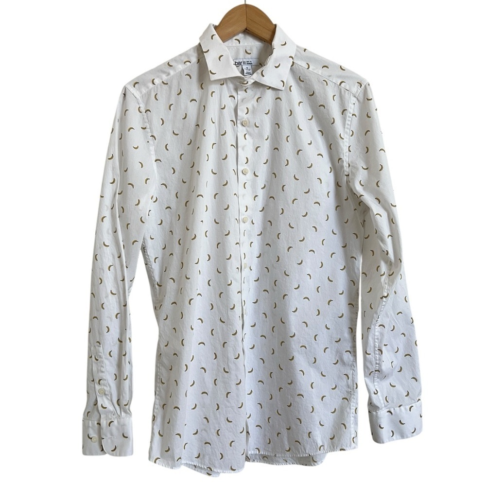 Bar III Performance Banana Button Down Shirt Medium